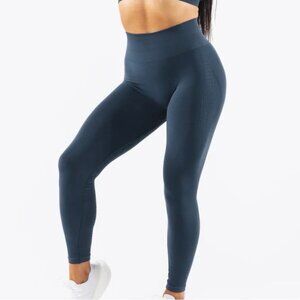 Alphalete Amplify Contour Leggings - High Waist Compression - Blue, Small